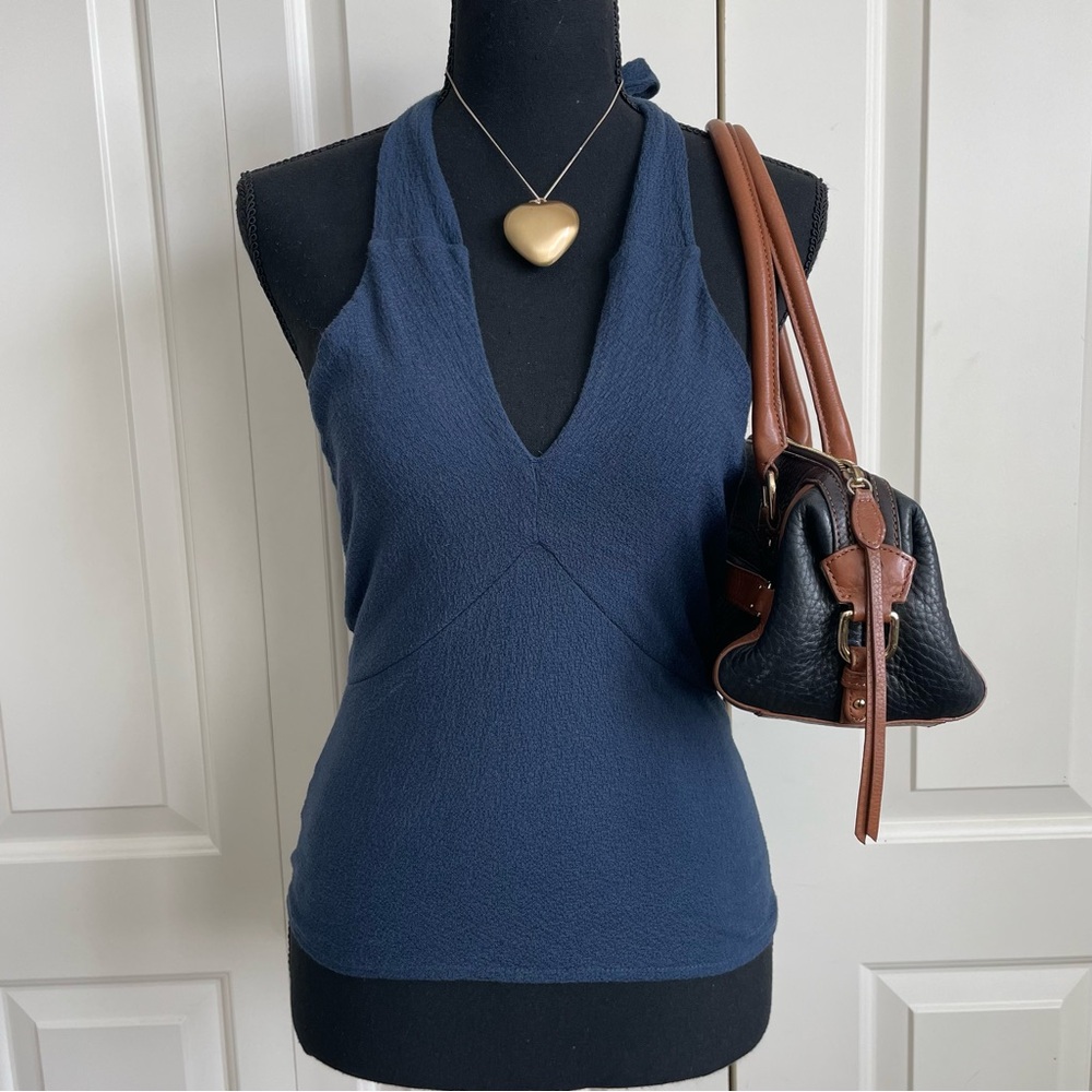 Women's Navy Halter Tank Top